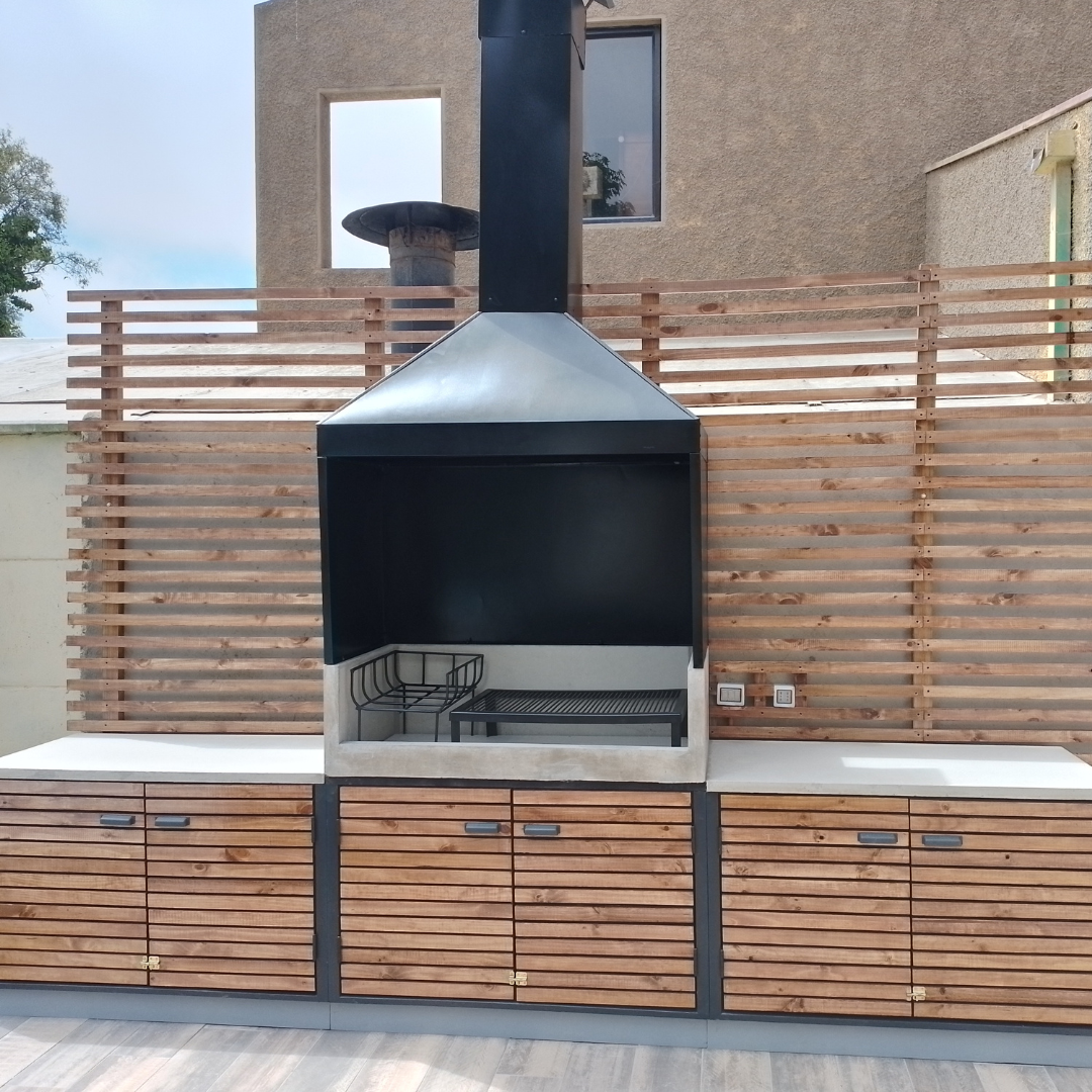 Parrilla 120x60cm +2  Laterales 120x60cm + Campana