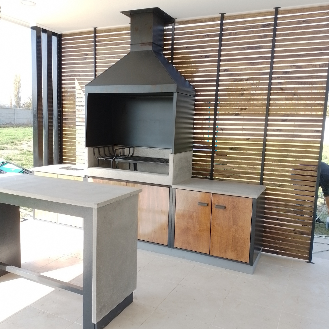 Parrilla 120x60+ Lavacopas 90x60 +Lateral 90x60cm + Isla 150x60cm + Campana